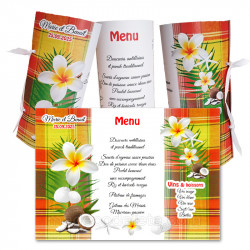Menu rond  madras rouge