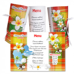Menu rond  madras rouge carte guadeloupe