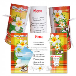 Menu rond  madras rouge carte Guyane