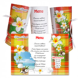 Menu rond  madras rouge carte Réunion