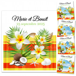 Faire-part madras jaune