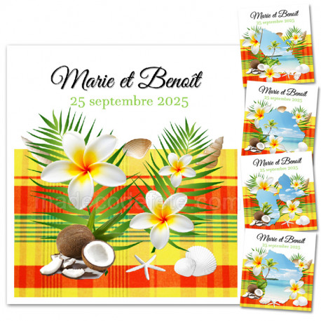 Faire-part madras jaune