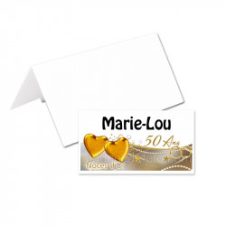 24 porte-noms noces d'or gris/or