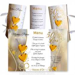 Menu cylindre 50 ans Noces d'Or