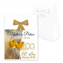Boîte dragées 50 ans noces d'or