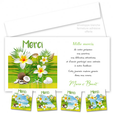 Remerciement madras vert