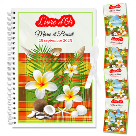 Livre d'or madras rouge