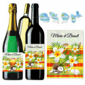 Etiquettes bouteille madras jaune X 2