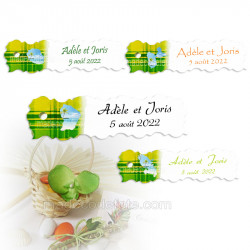 10 étiquettes madras vert carte