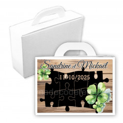 Valise dragées thème puzzle