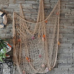 Filet de pêche écru déco mur (sans coquillages)