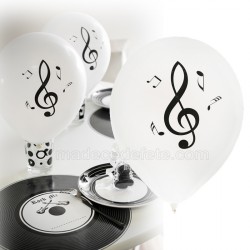 Ballons blancs musique clé de sol x 8