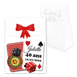 Boîte dragées thème jeux et casino