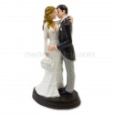 Figurine mariés enlacés 16 cm