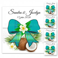 Faire-part noeud madras bleu