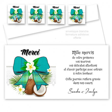 Remerciement noeud madras bleu