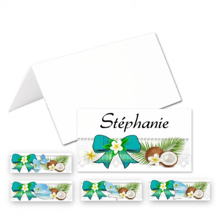 24 porte-noms noeud madras bleu