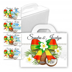 Valise dragées noeud madras jaune