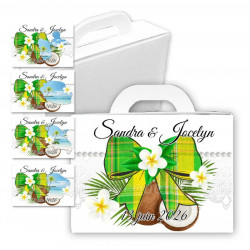 Valise dragées noeud madras vert