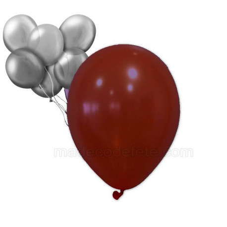 24 ballons nacrés bordeaux