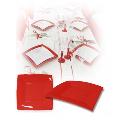 Assiette design jetable petite rouge 18 cm