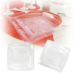 Assiette design transparente 18 cm