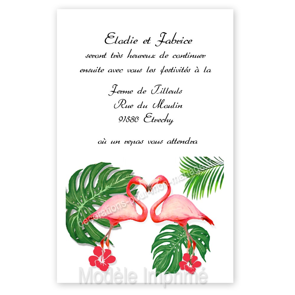 Carton D Invitation Mariage Flamant Rose Carton D Invitation Mariage Flamant Rose