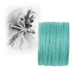 Ruban paper raphia turquoise