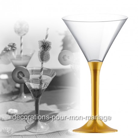 coupe cocktail pied en or