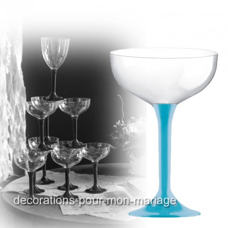 coupe de champagne pied turquoise