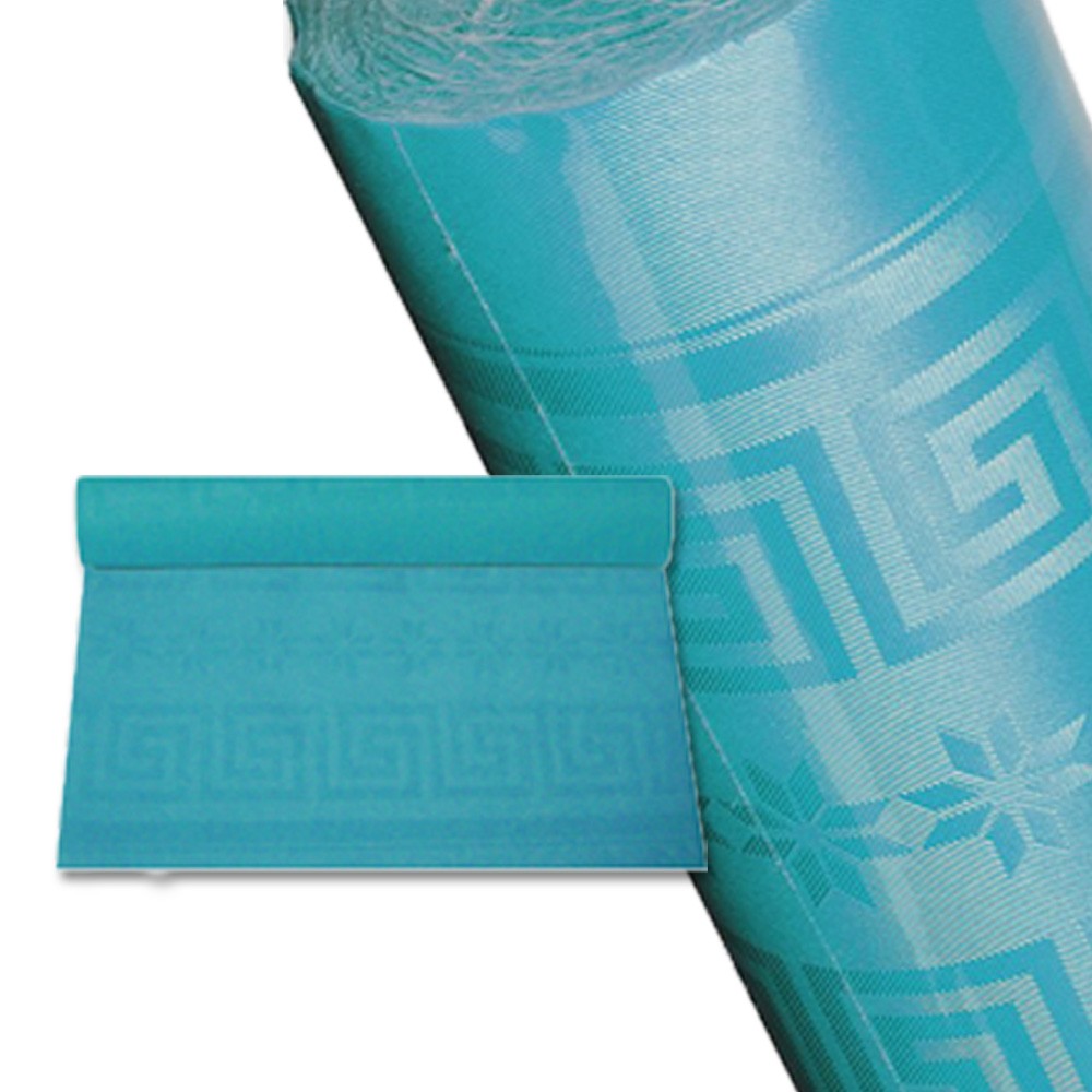 Nappe papier rouleau nappage bleu turquoise 25 m jetable