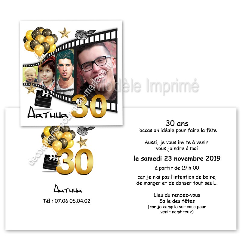 Faire Part Anniversaire Photos Theme Cinema Faire Part Anniversaire Photos Theme Cinema