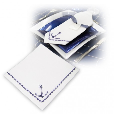 serviette motif ancre marine