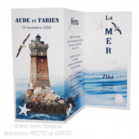 menu déco triptyque mer phare