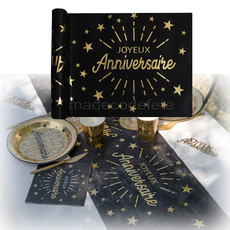 Chemin De Table Doré 60 Ans - 28 Cm X 10 M - Brillant, Indéchirable - Pour Décoration Anniversaire