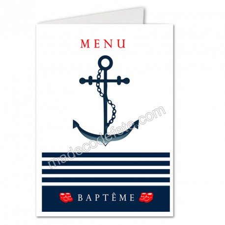 menu déco marin baptême