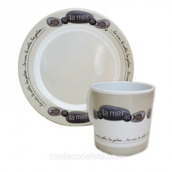 Assiette et verre/mug "La Mer"