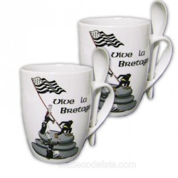 Set 2 mugs "vive la Bretagne"