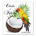 Faire-part perroquet tropical