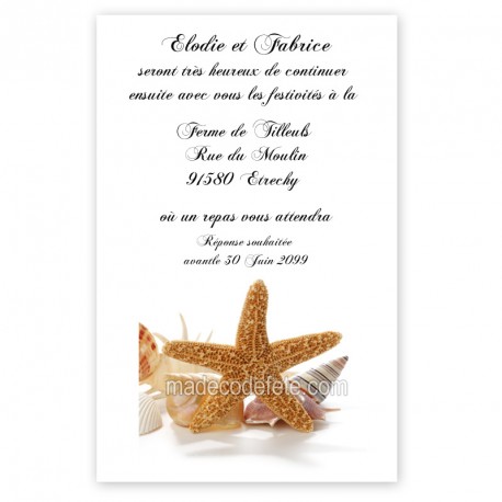 Invitation repas coquillages des îles