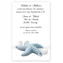 Invitation repas étoile mer bleue