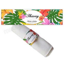 Rond serviette fleurs tropicales