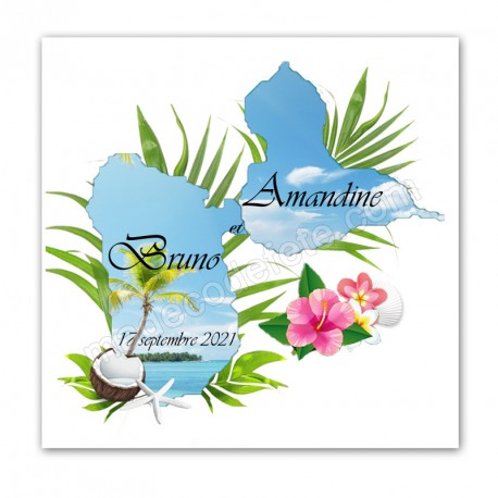Faire-part carte Guadeloupe