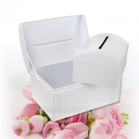 Urne Blanche Dentelle Mariage Bapteme Originale L Pour 100 Invites