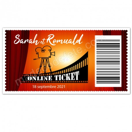 Faire-part ticket cinéma 