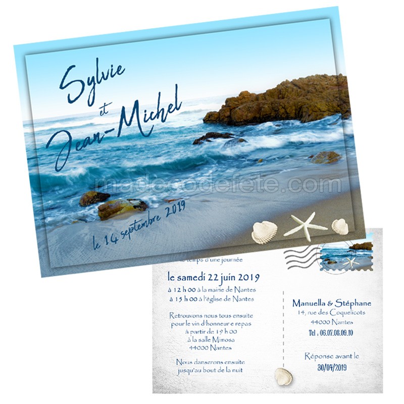 Faire Part Carte Postale Sur La Mer Faire Part Carte Postale Sur La Mer
