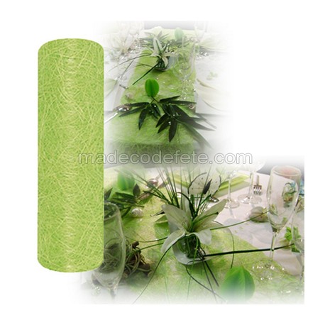 Chemin de table abaca vert anis