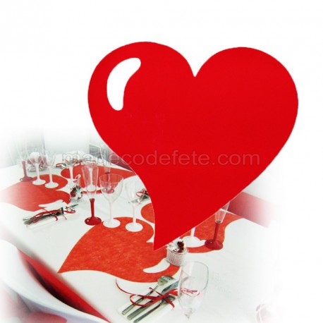 50 sets de table coeur rouge