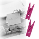 24 mini-pinces porte-nom fuchsia