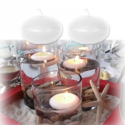 4 bougies flottantes blanches